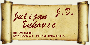 Julijan Duković vizit kartica